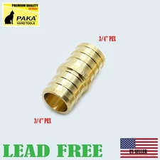 10 PC PREMIUM GRADE 3/4" X 3/4" PEX COUPLING  - BRASS CRIMP FITTINGS (LEAD-FREE)