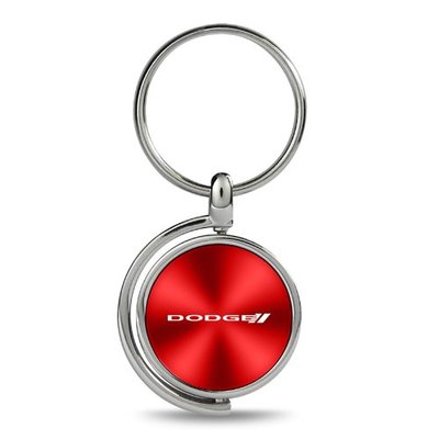 Dodge New Logo Red Brushed Metal Spinner Key Chain