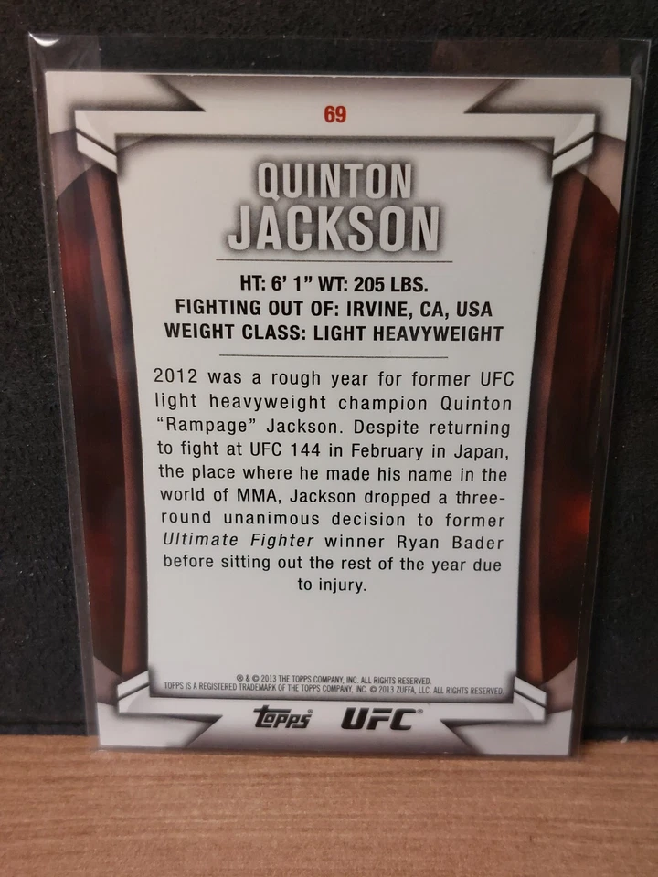 Quinton Jackson #69 2013 Topps UFC Knockout Gold #150/188 - Image 2 of 2