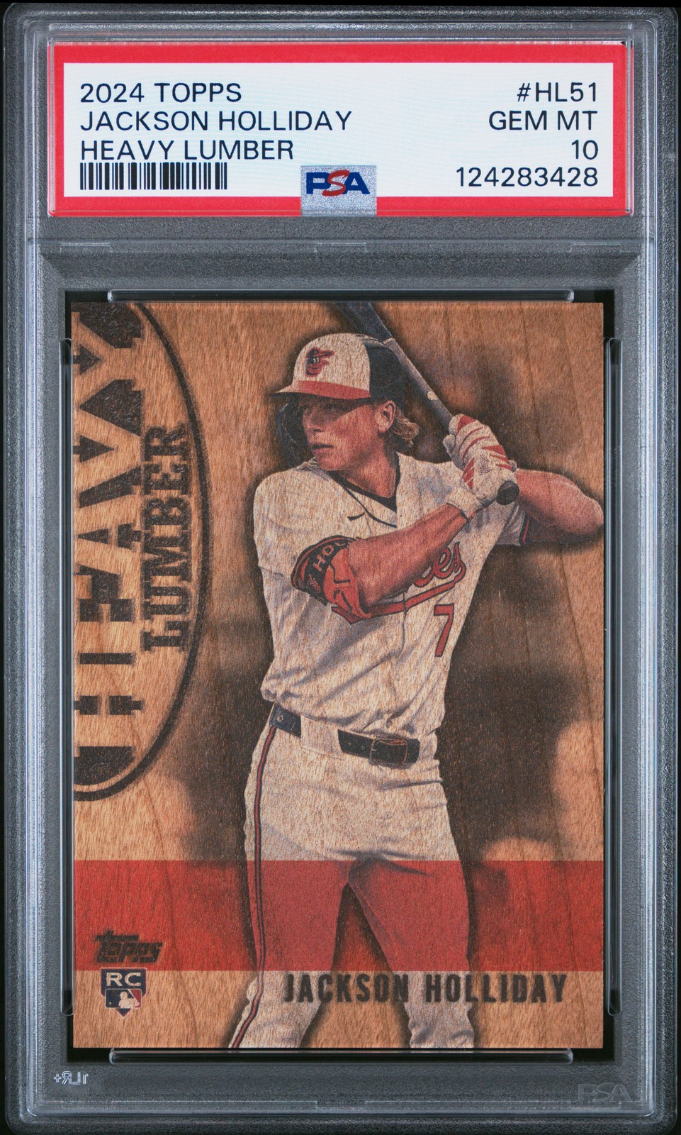 2024 Topps Heavy Lumber #HL51 Jackson Holliday Update Rookie RC Case Hit PSA 10