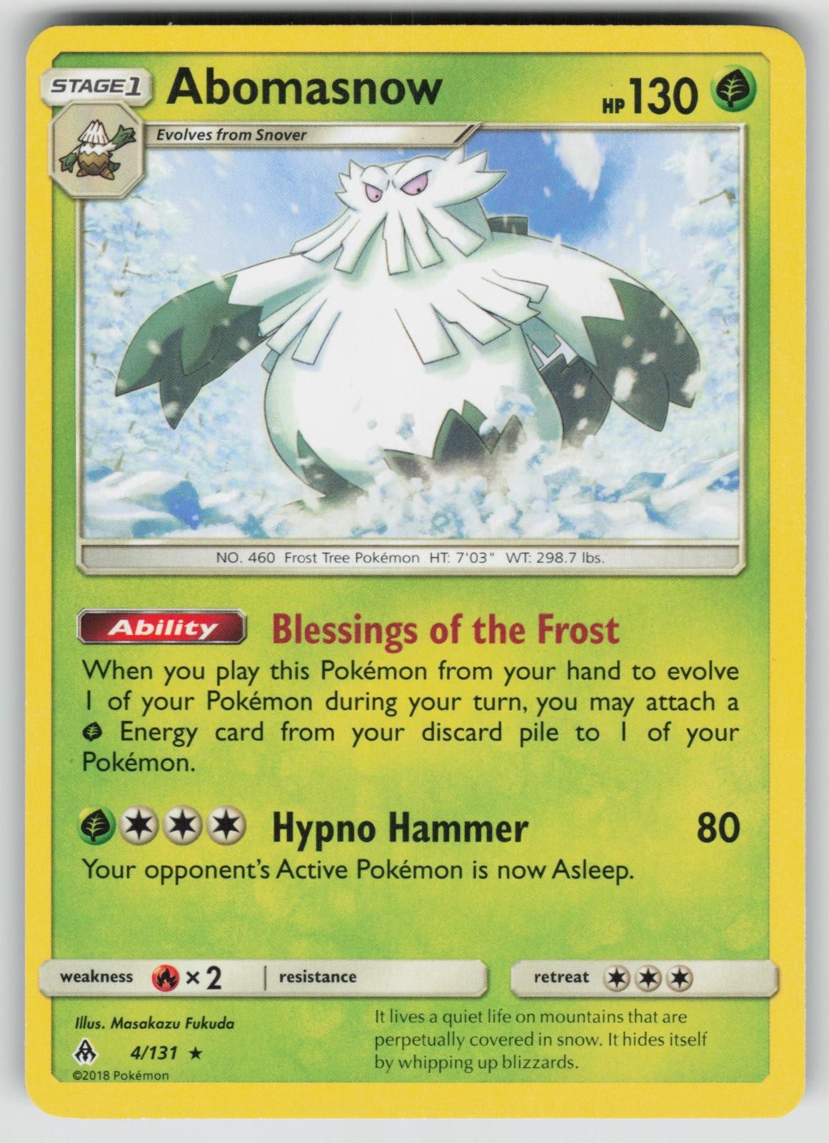 POKEMON ABOMASNOW 4 R FORBIDDEN LIGHT NM