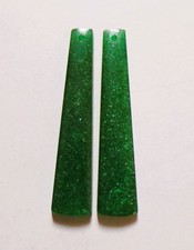 30.30 Cts Natural Green Aventurine Drilled Cabochon Match Pair 47X10MM 36