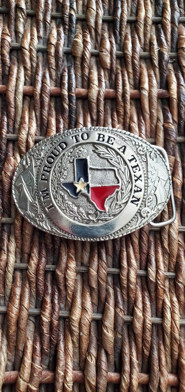 TEXAS BELT BUCKLE "I'm Proud To Be A Texan" VINTAGE 1986 LIMITED EDITION # 5812