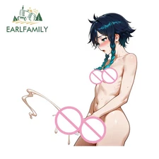 EARLFAMILY 5.1" Venti Femboy Anime Car Sticker Rearview Mirror Artistic Decal