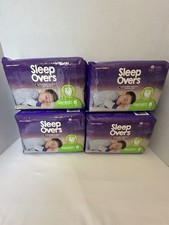 60 COUNT , 4 PACK OF 15 CUTIES SLEEP OVERS UNDERWEAR PULLUPS DIAPERS SM/MED