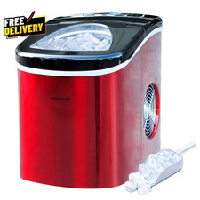 Countertop Portable Nugget Ice Maker 26 Lb Day Red Stainless Steel