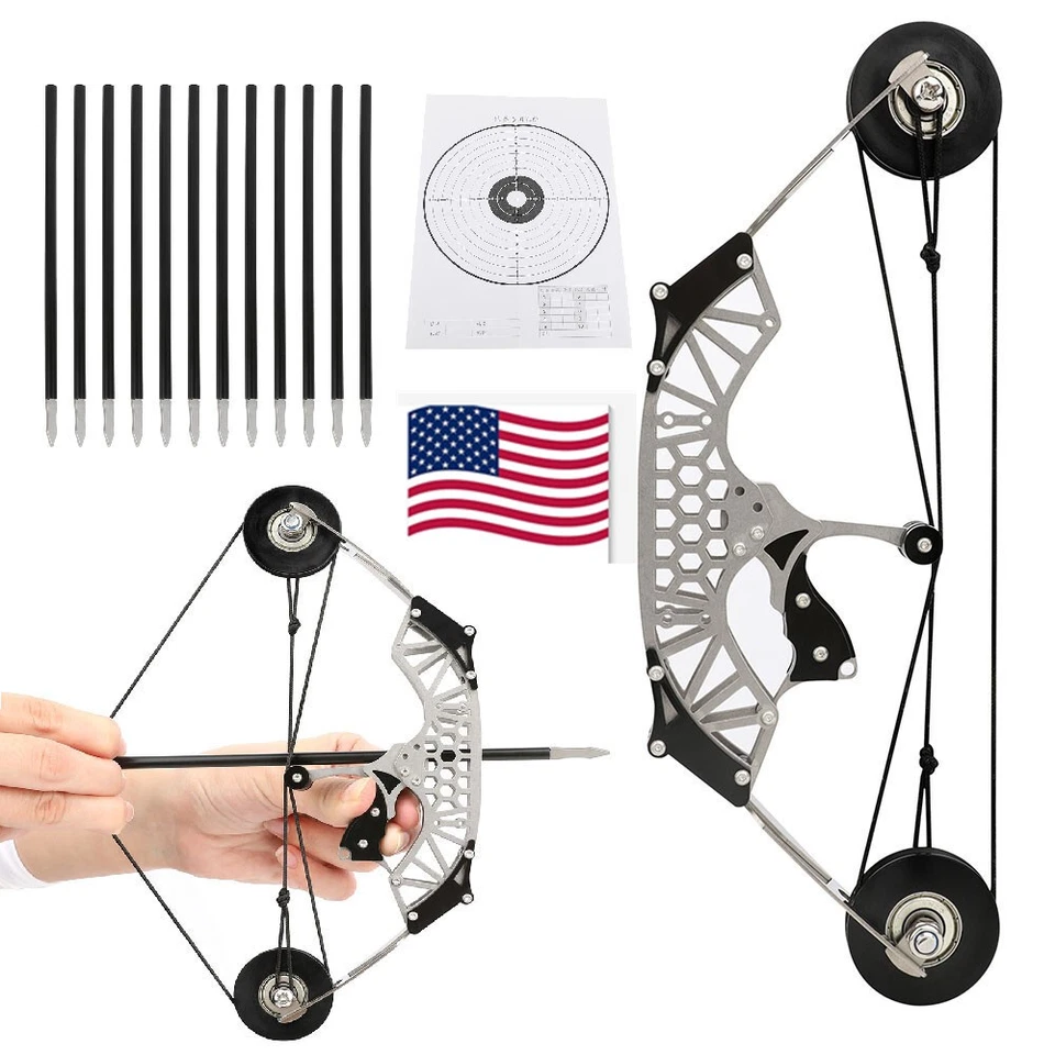 AMEYXGS Archery 8.6" Mini Compound Bow Set Arrows Kid Toy Children Gift Target Shooting