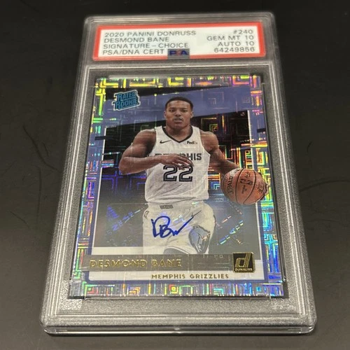 2020 Desmond Bane Donruss Rated Rookie Choice Auto PSA 10 #240 (RC) PSA 10