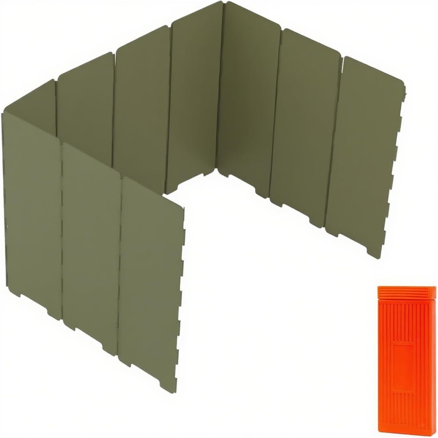 Foldable Camping Stove Windscreen, Green Aluminum Outdoor Wi