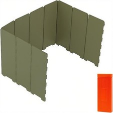Foldable Camping Stove Windscreen, Green Aluminum Outdoor Windshield Gas Stove L