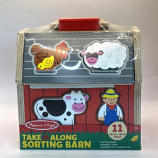 Melissa  Doug Take Along Sorting Barn 11 Pieces Wooden Farm