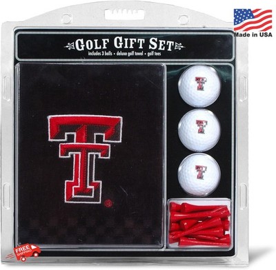 Team Golf Texas Tech Red Raiders Embroidered Golf Towel 3 Ball Tee Set
