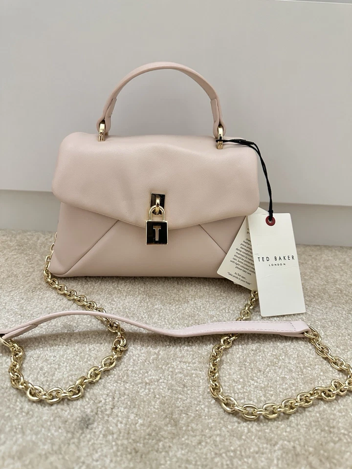 BOLSO BANDOLERA PEQUEÑO DE CUERO ROSA AMAPOLA TED BAKER LONDRES ASA SUPERIOR NUEVO CON ETIQUETAS Foto 2 de 4