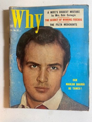Vintage WHY Celebrity Expose Digest Magazine #22 June 1954 Marlon Brando Cover