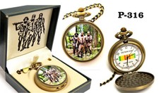 Vietnam War Pocket Watch Three Soldiers Statue Tribute Veteran Gift Boxed P-316