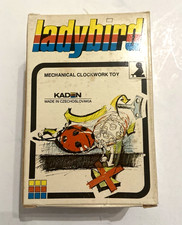 Vintage Ladybird Ladybug Wind Up toy Mechanical Clockwork Key Box Works