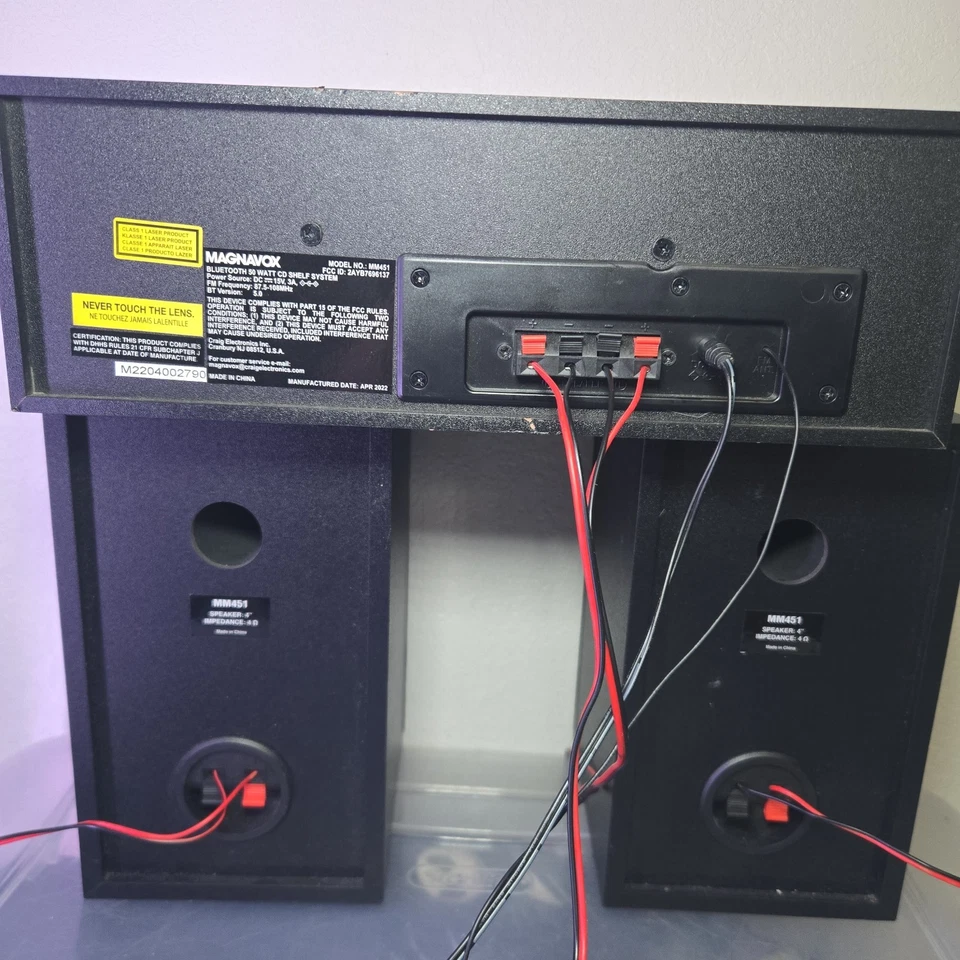 Magnavox MM451 Bluetooth 50W CD Shelf Stereo System w/ Speakers – Working - Image 4 of 4