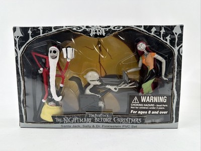 The Nightmare Before Christmas Santa Jack Sally & Dr. Finklestein PVC Set 2001