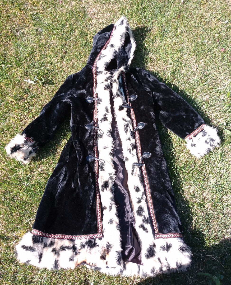 Authentic 60's Black Velvet 'Penny Lane' Knee Length/ Hooded Coat!