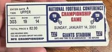 2001 NY GIANTS NFC CHAMPIONSHIP GAME TICKET STUB NEW YORK GIANTS 41 VS VIKINGS 0