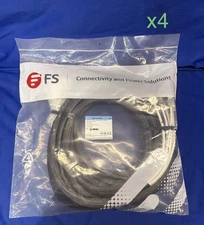 FS 10m Cat6a Trunk Cable 6 Jack to 6 Jack  SFTP PVC CMR Copper - Lot of 4 - Read