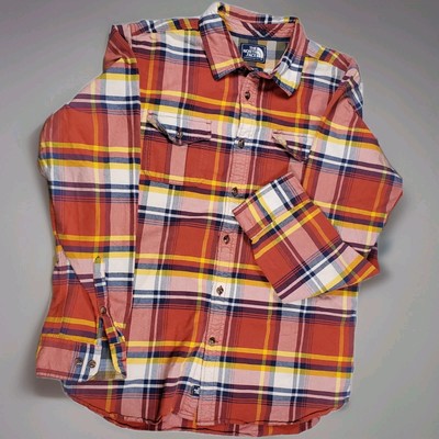 The North Face Shirt Men's L Multicolor Plaid Long Sleeve Snap Button Up Outdoor
