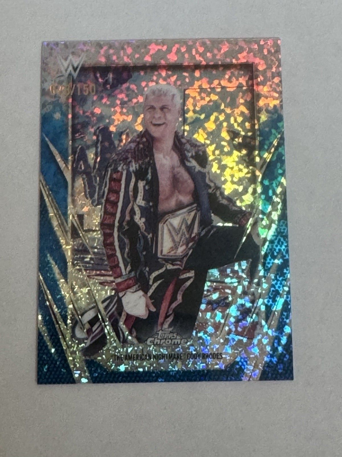 2026 WWE Topps Chrome Cody Rhodes /150 Blue Mini Diamond Refractor