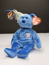TY Beanie Baby - SEPTEMBER the Teddy Birthday Bear w/ hat  9.5 inch - MWMTs