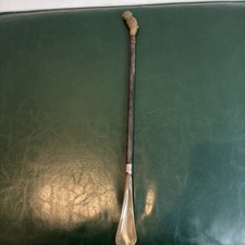 Vintage Collectible Long Shoehorn Dog Head Handle Wood Shaft 20 Preowned