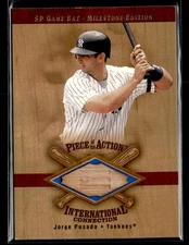 2001 SP Game Bat Milestone #I-JP Jorge Posada Piece of Action International