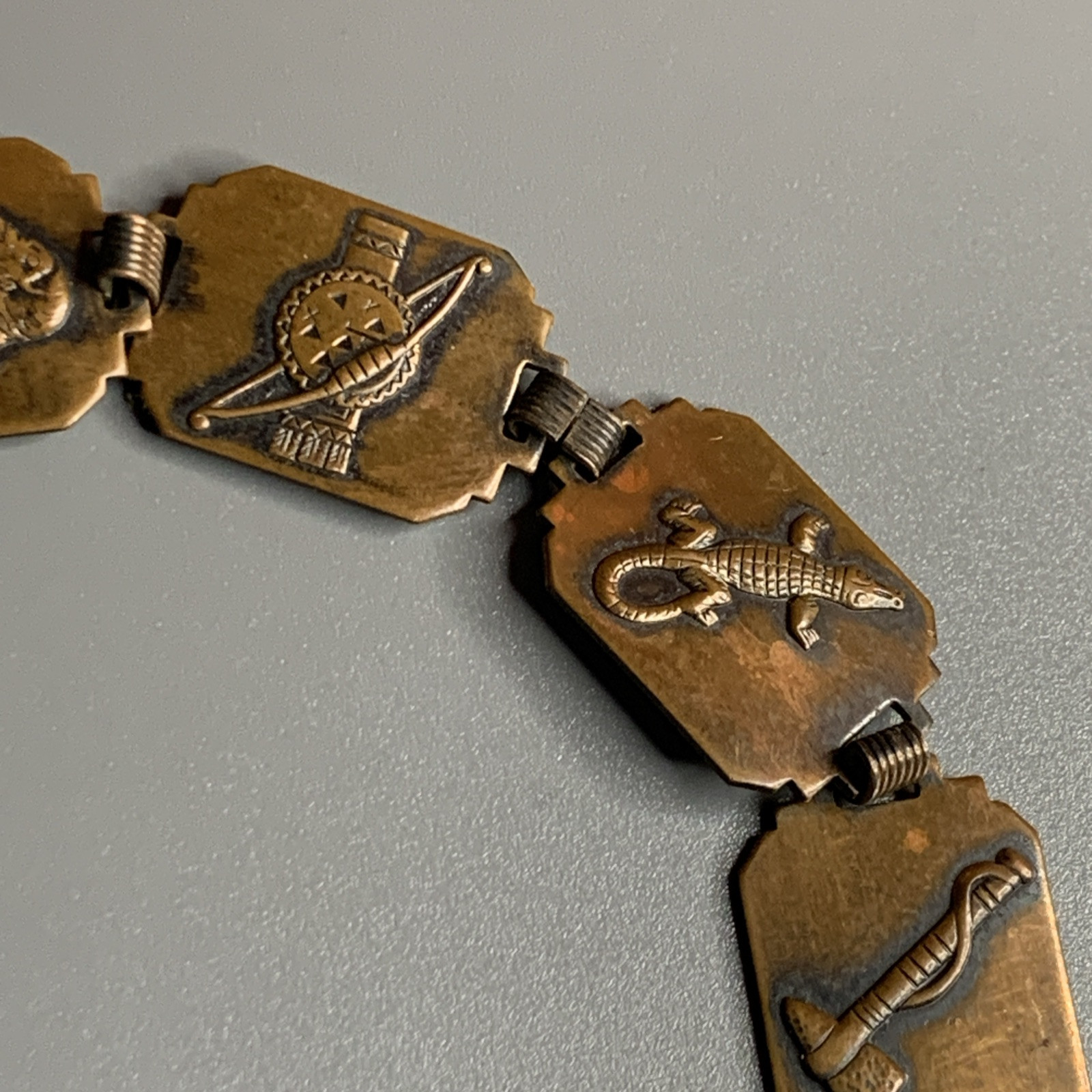 Native vintage solid copper station bracelet 7” - image 4