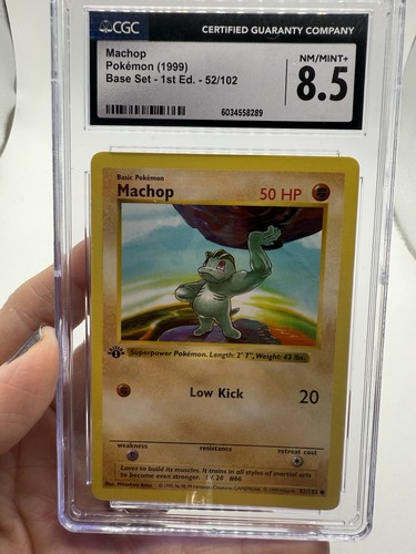 Machop (1st Edition) graded CGC 8.5 for sale on eBay