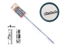 Bosch Impact Drill Bit Long 6mm x 300mm Total Length For Masonry 2608596358