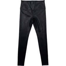 Spanx Faux Leather Leggings Womens Large Black High Waist Slimming 20274R