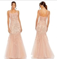 Mac Duggal Frothy Mermaid Corset Beaded Gown Sz 8 NWOT