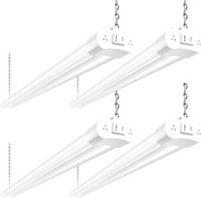 4 Pack Linkable LED Shop Light 4FT 42W 4400lm 5000K Daylight with Plug White
