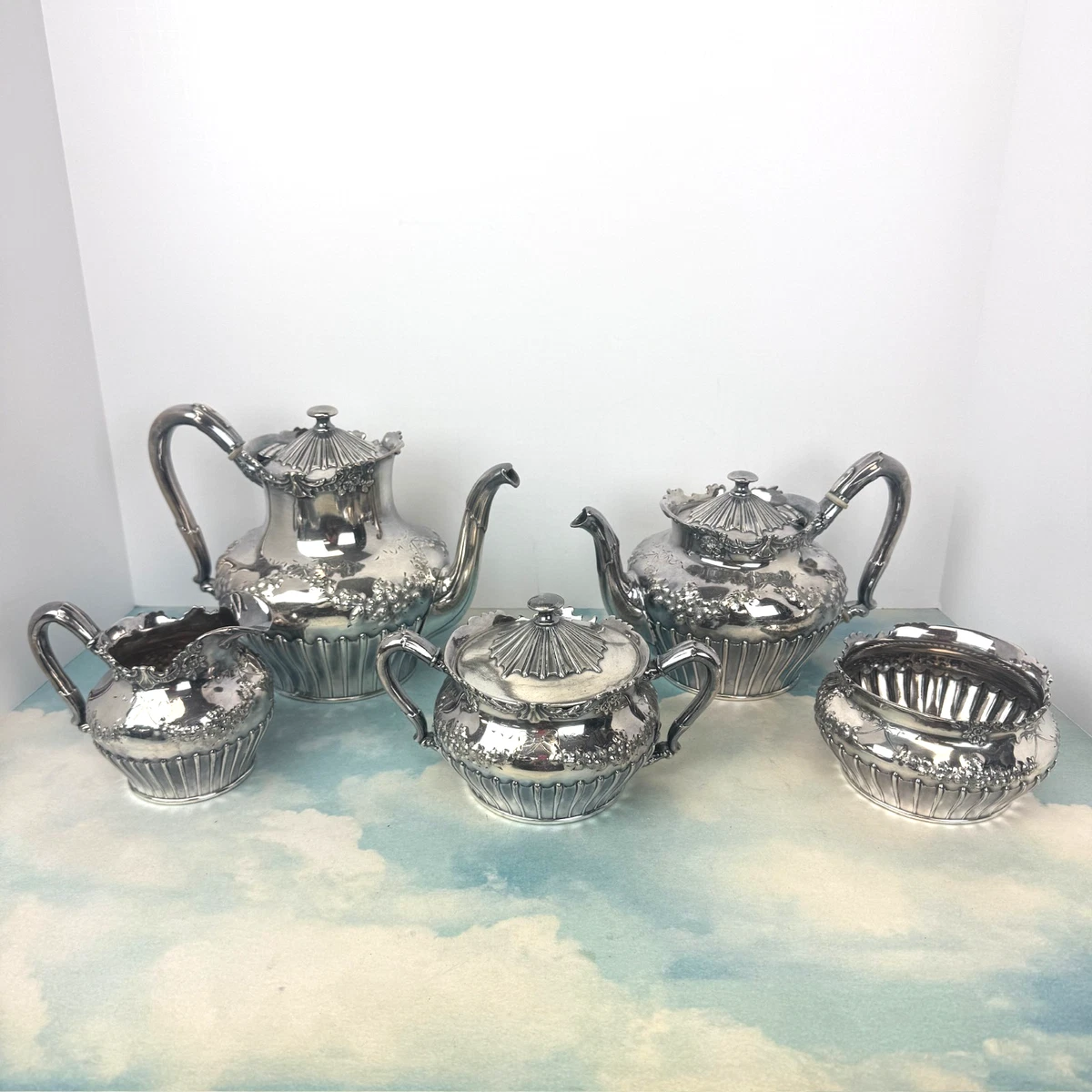 Reed & Barton Winthrop Antique US Silver-Plated Teapots, Coffee