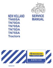 New Holland Tn60sa, Tn70da, Tn70sa, Tn75da, Tn75sa Tractor Service Manual Repair