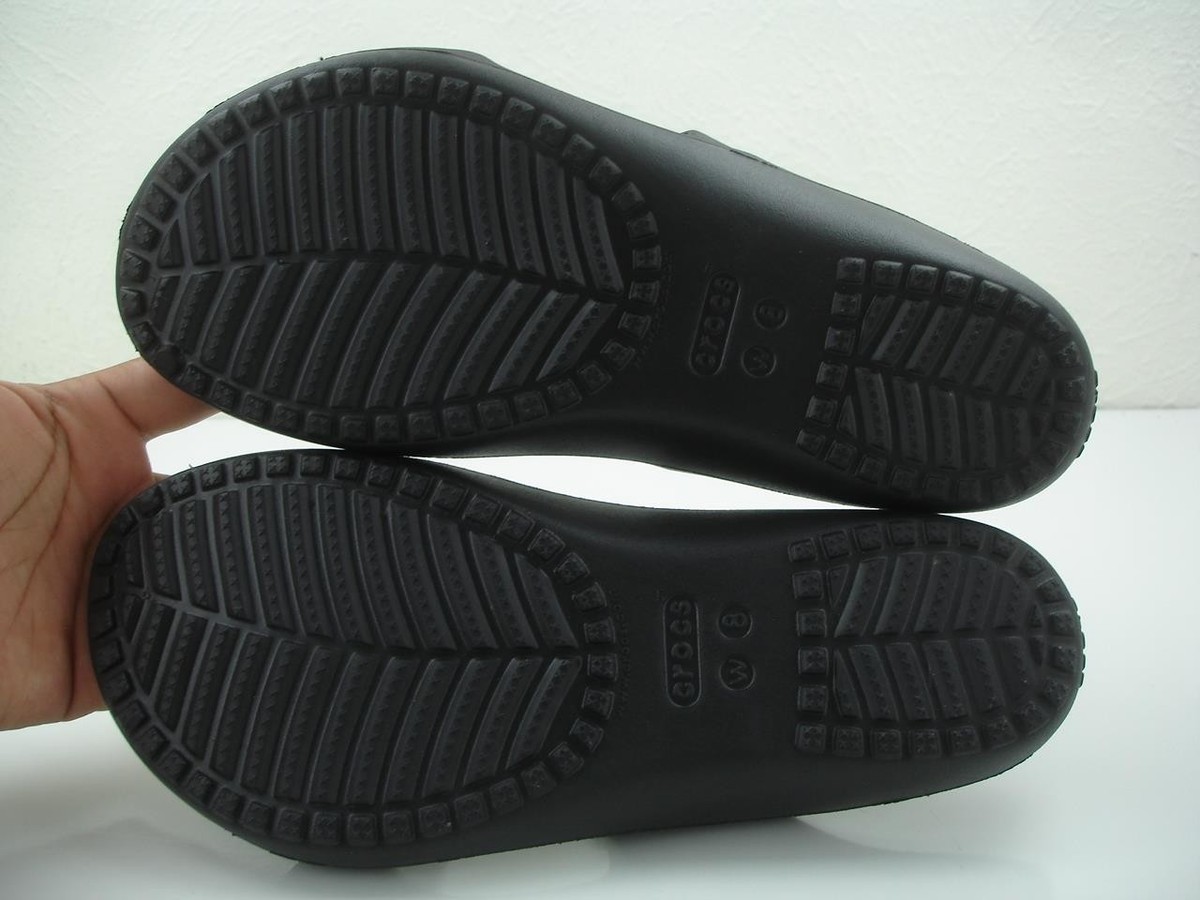 Womens 8 M Crocs Kadee II 206756 Black Sandals Iconic Comfort Slip