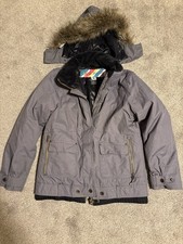 Youth size 16 Obermeyer Bombdiggity lined Ski Jacket GrayFaux Fur detach Hood