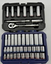 KOBALT 40 PIECE SOCKET SET 85178 COMPLETE W HARD CASE (CP2017205)