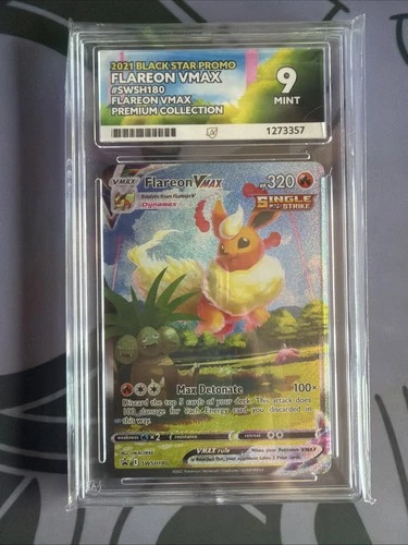 Flareon VMAX SWSH180 Premium Collection Black Star Promo Mint Ace 9
