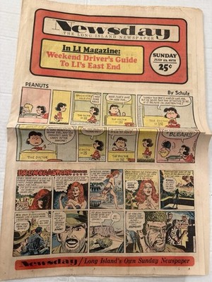Newsday Comic Strip Newspaper Insert July 23, 1972 Long Island NY