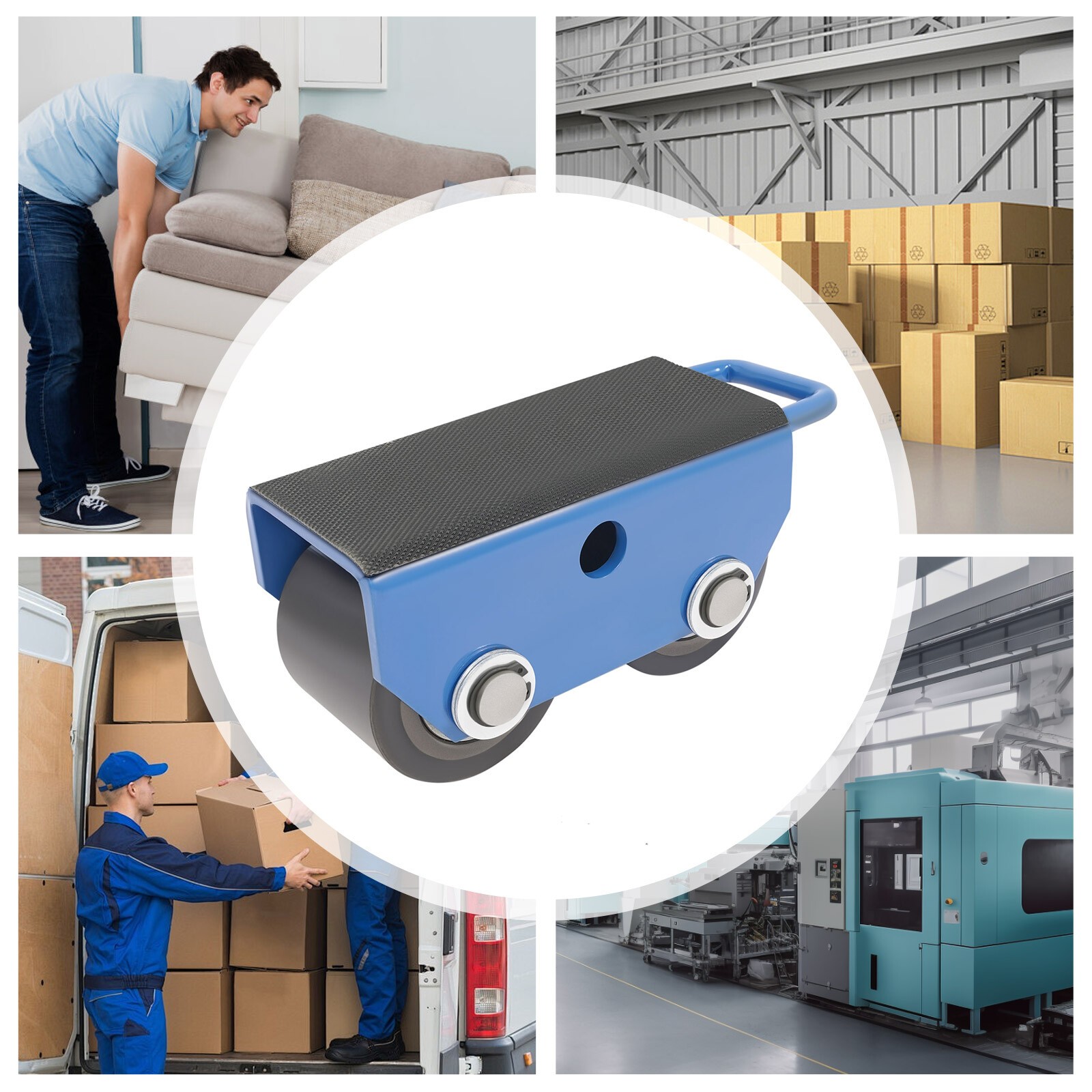 2.5T / 5512lbs Machinery Mover Industrial Dolly Skate Cargo Moving Roller Wheel