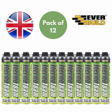 Everbuild Spray Foam Insulation Can Easy Spray 111 DIY, Acoustic - Pack of 12