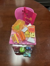 Our Generation Flying Colors School Desk  Supplies Accessory Set for 18" Dolls