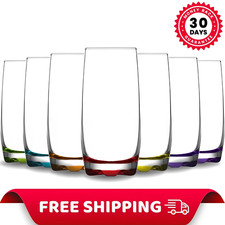 6x Multicolour Highball Glasses 390ml Tall Cocktail Gin Juice Drinking Tumblers