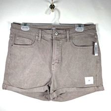 Old Navy Size 12 Taupe Denim O G Short High Rise 5 Pockets 3" Cuffed Jean Shorts