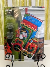 Bucilla CANDY EXPRESS 86147 Stocking Kit 18" Felt Applique Christmas Train New