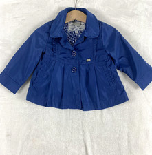 Mayoral Windbreaker Jacket Baby Girl Sz 9m Blue Lightweight Spring Fall Dressy
